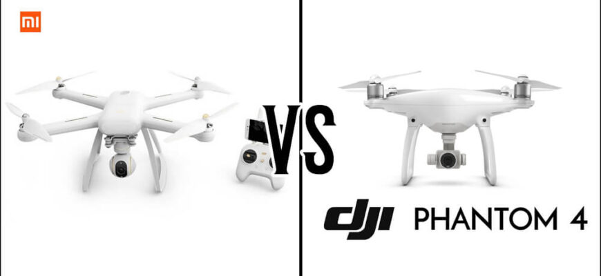 Xiaomi Mi Drone 4K и DJI Phantom 4